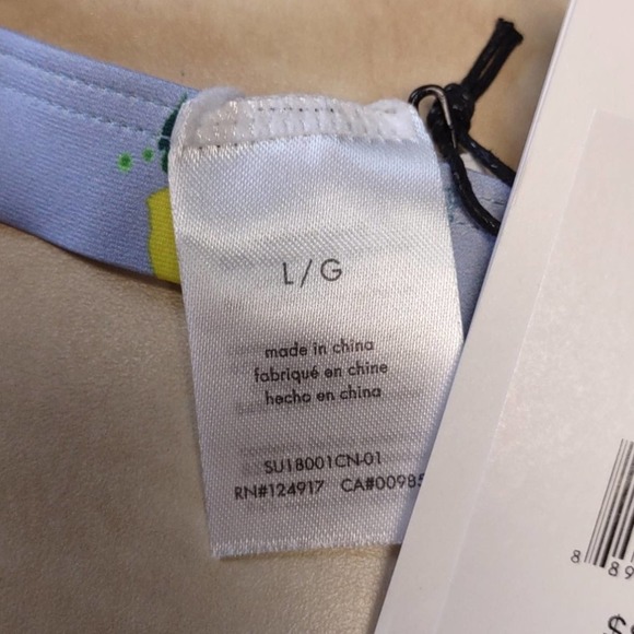 Onia Danni Lemon Toss Triangle Bikini Top L - Picture 9 of 10